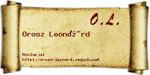 Orosz Leonárd névjegykártya